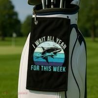 I Wait All Year For This Week Shark Golf Towel thumb 2