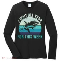 I Wait All Year For This Week Shark Women's Long Sleeve Shirt thumb 0