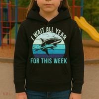 I Wait All Year For This Week Shark Kids Hoodie thumb 3
