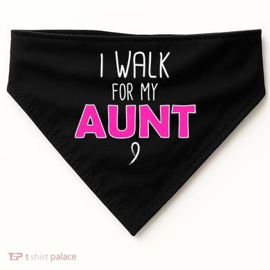 I Walk For My Aunt Breast Cancer USA-Made Doggie Bandana