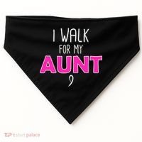 I Walk For My Aunt Breast Cancer USA-Made Doggie Bandana thumb 0