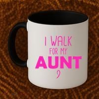 I Walk For My Aunt Breast Cancer Coffee Mug thumb 2