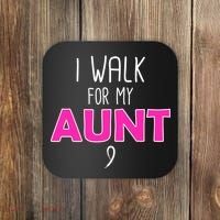 I Walk For My Aunt Breast Cancer Coaster thumb 0