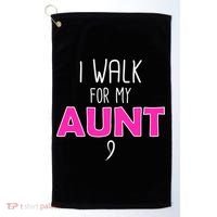 I Walk For My Aunt Breast Cancer Golf Towel thumb 0