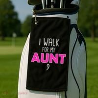 I Walk For My Aunt Breast Cancer Golf Towel thumb 2