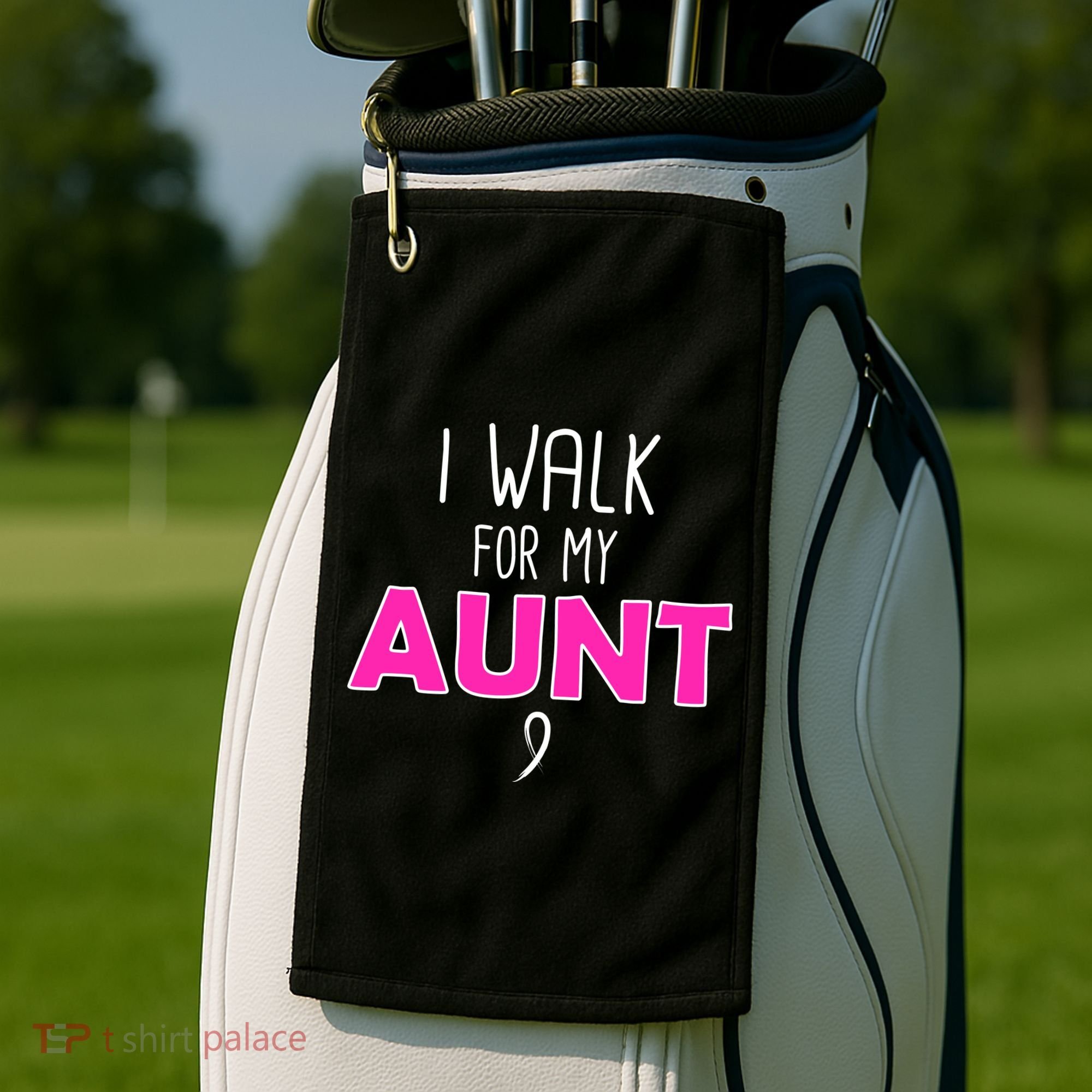 I Walk For My Aunt Breast Cancer Golf Towel