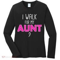 I Walk For My Aunt Breast Cancer Women's Long Sleeve Shirt thumb 0