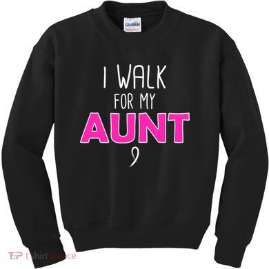 I Walk For My Aunt Breast Cancer Kids Sweatshirt