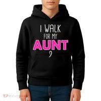 I Walk For My Aunt Breast Cancer Kids Hoodie thumb 4