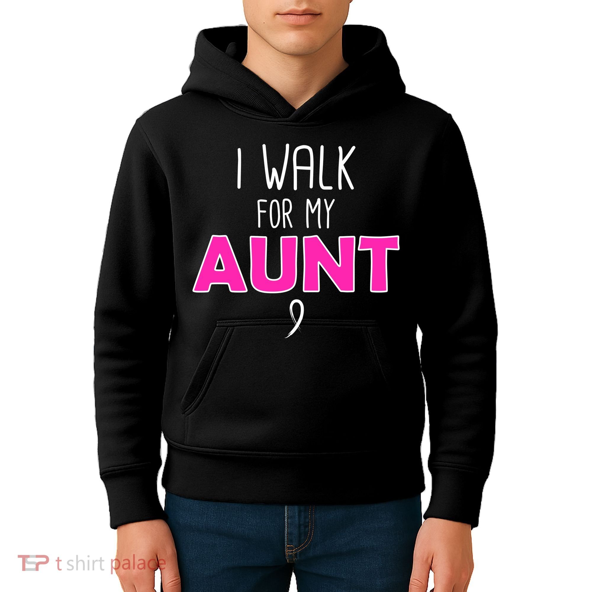 I Walk For My Aunt Breast Cancer Kids Hoodie