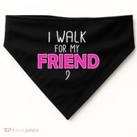 I Walk For My Friend Breast Cancer USA-Made Doggie Bandana thumb 0