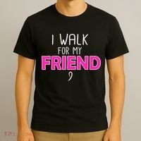 I Walk For My Friend Breast Cancer T-Shirt thumb 3