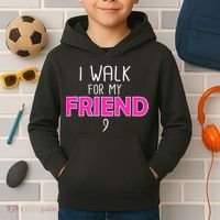 I Walk For My Friend Breast Cancer Kids Hoodie thumb 2