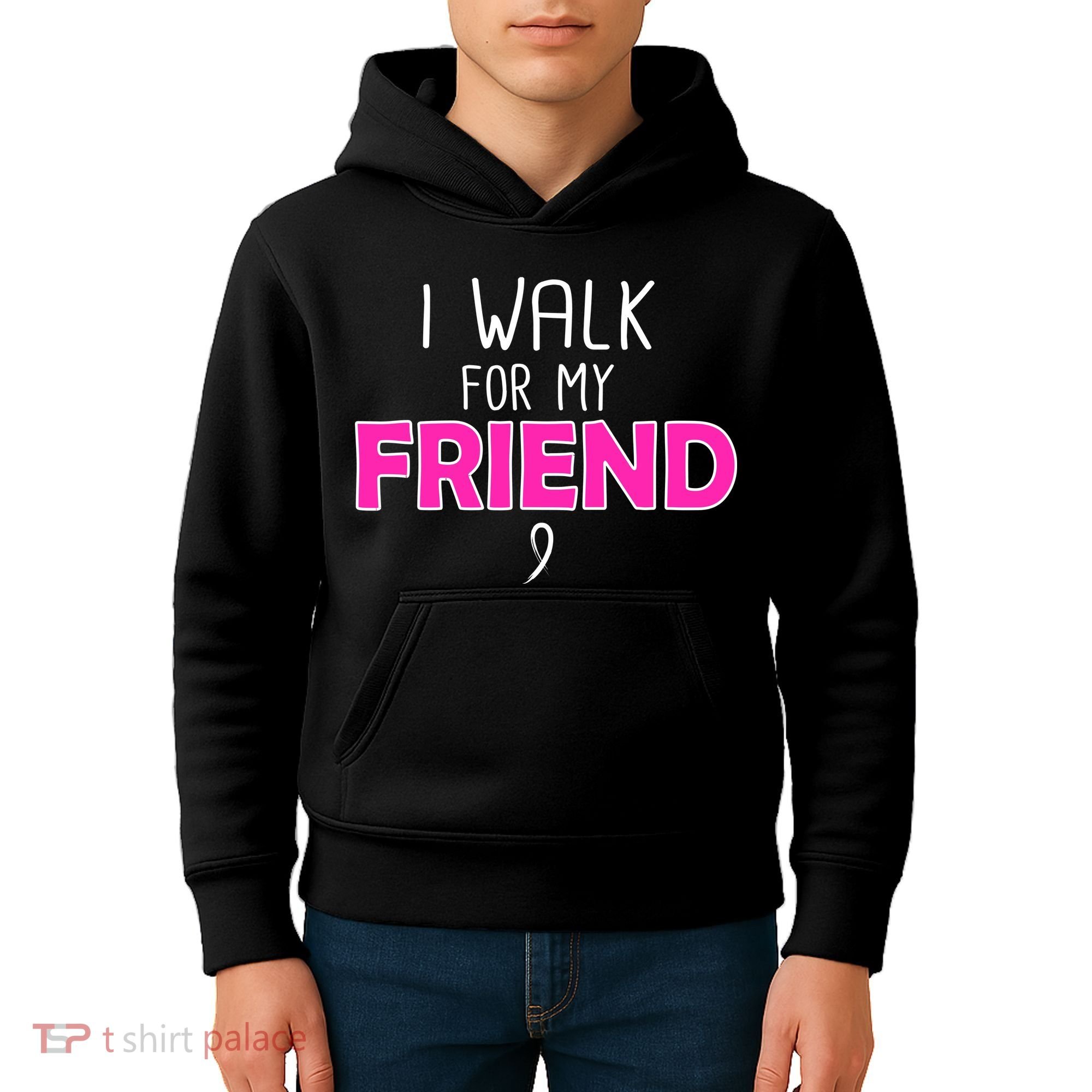 I Walk For My Friend Breast Cancer Kids Hoodie