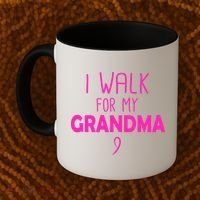 I Walk For My Grandma Breast Cancer Coffee Mug thumb 2