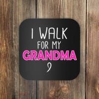 I Walk For My Grandma Breast Cancer Coaster thumb 0