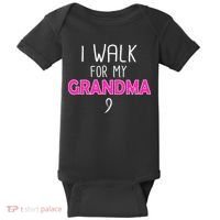 I Walk For My Grandma Breast Cancer Baby Bodysuit thumb 0