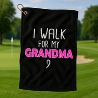 I Walk For My Grandma Breast Cancer Golf Towel thumb 1