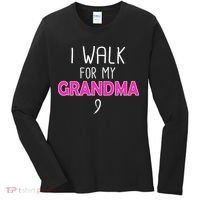 I Walk For My Grandma Breast Cancer Women's Long Sleeve Shirt thumb 0