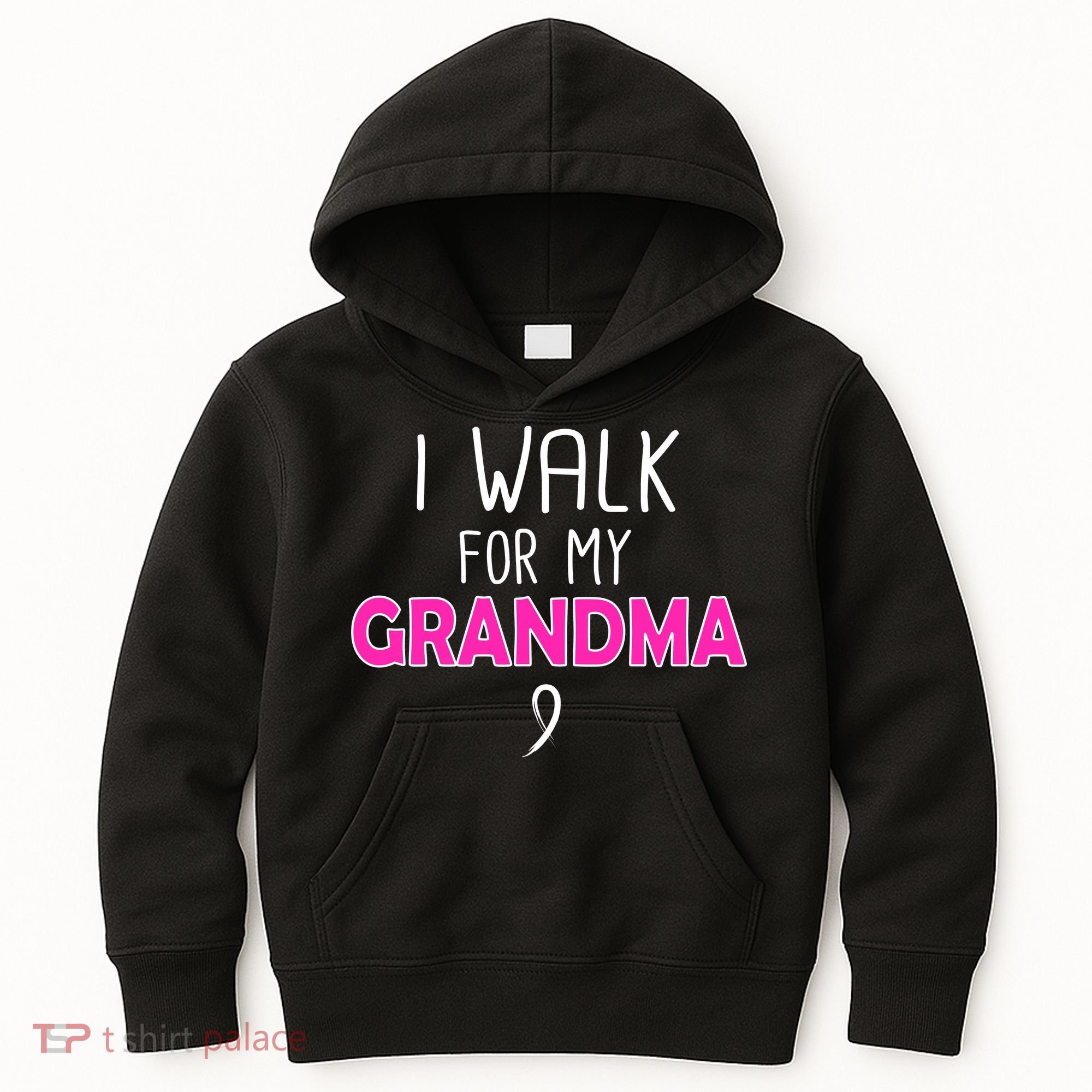 I Walk For My Grandma Breast Cancer Kids Hoodie