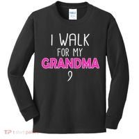 I Walk For My Grandma Breast Cancer Kids Long Sleeve Shirt thumb 0