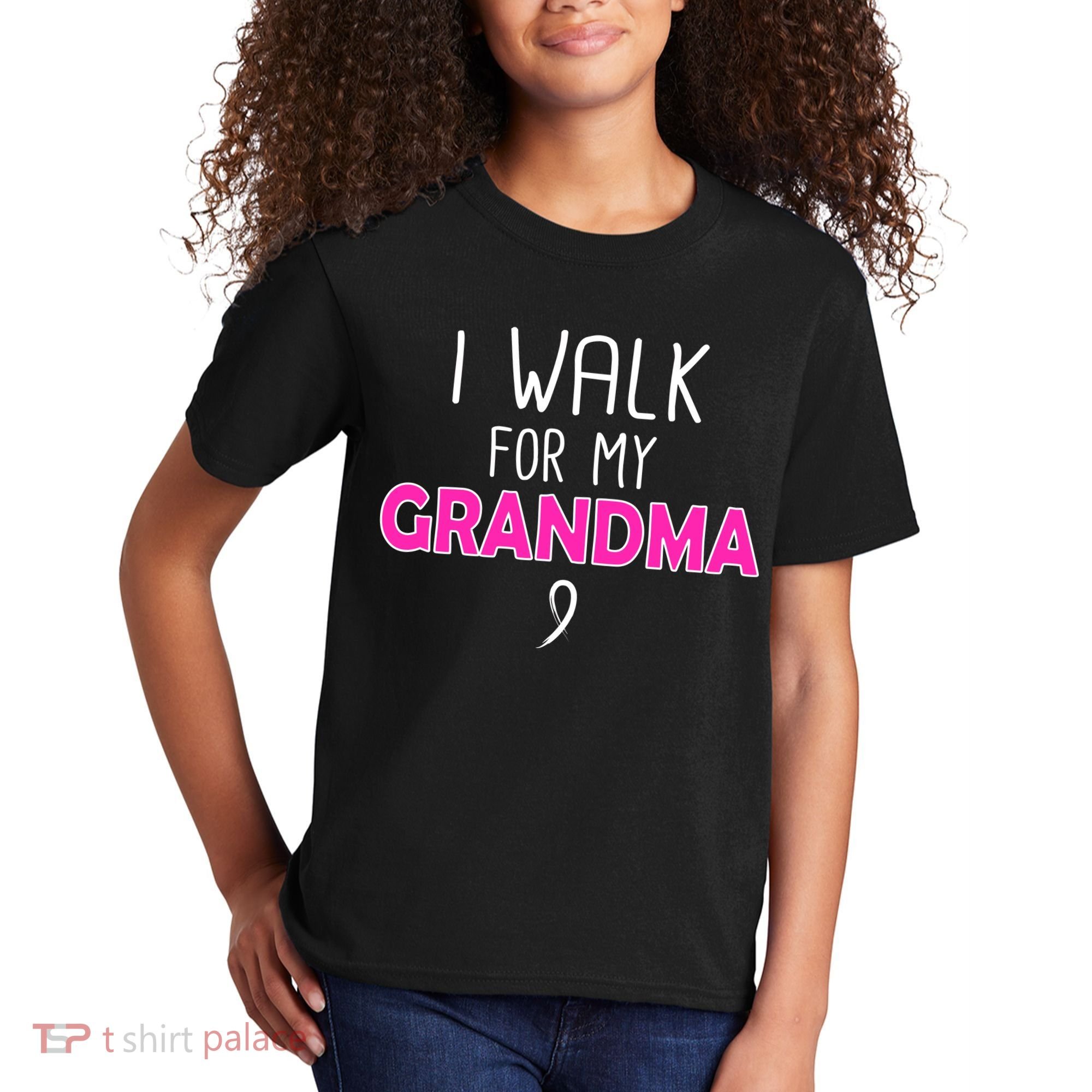 I Walk For My Grandma Breast Cancer Kids T-Shirt