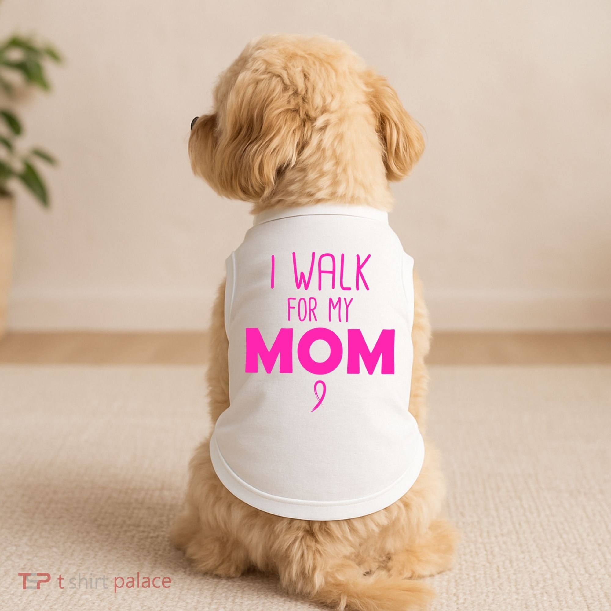 I Walk For My Mom Breast Cancer Doggie Tank