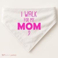 I Walk For My Mom Breast Cancer USA-Made Doggie Bandana thumb 0