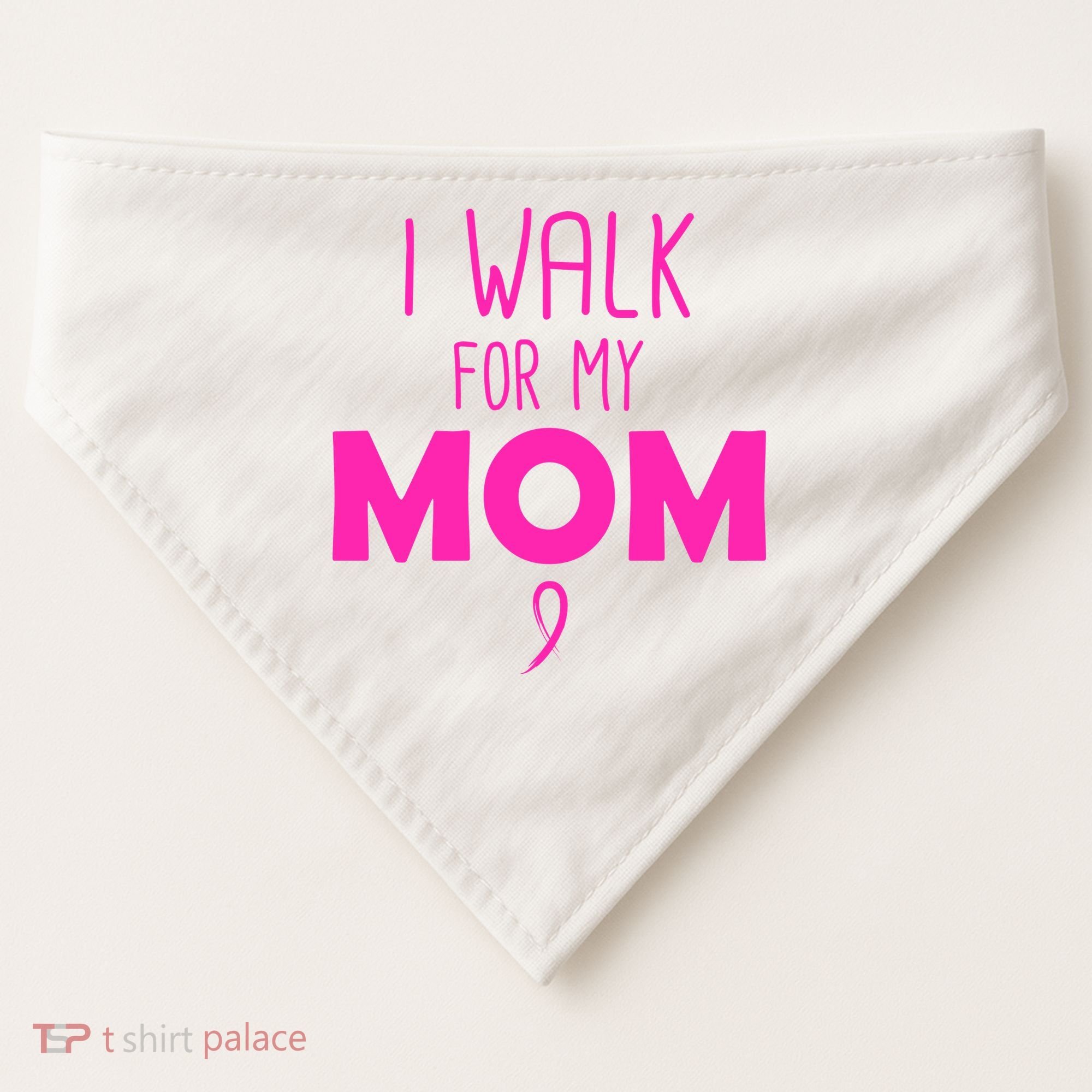 I Walk For My Mom Breast Cancer USA-Made Doggie Bandana