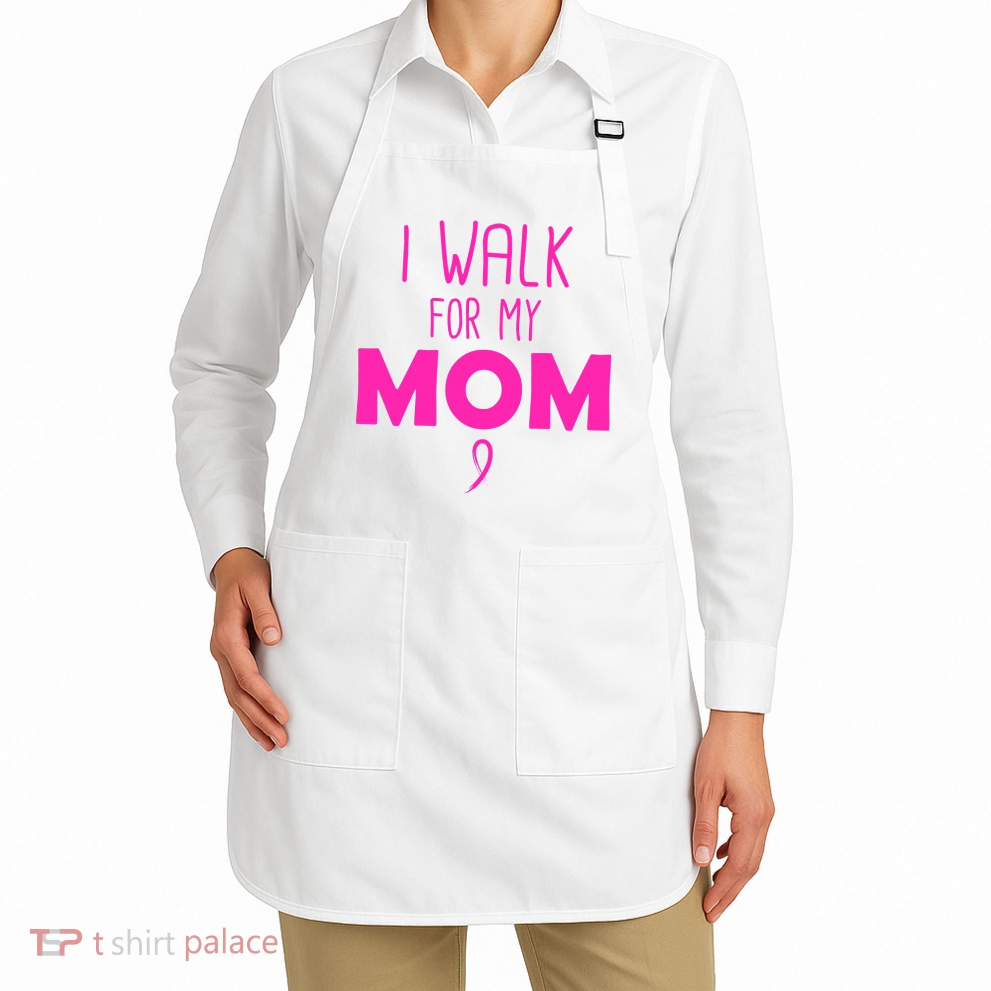 I Walk For My Mom Breast Cancer Apron