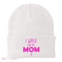 I Walk For My Mom Breast Cancer Beanie thumb 0