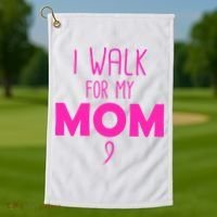 I Walk For My Mom Breast Cancer Golf Towel thumb 1