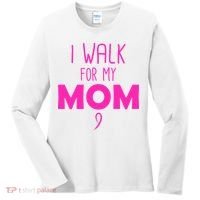 I Walk For My Mom Breast Cancer Women's Long Sleeve Shirt thumb 0