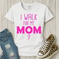 I Walk For My Mom Breast Cancer Women's T-Shirt thumb 3
