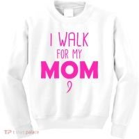 I Walk For My Mom Breast Cancer Kids Sweatshirt thumb 0