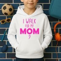 I Walk For My Mom Breast Cancer Kids Hoodie thumb 2