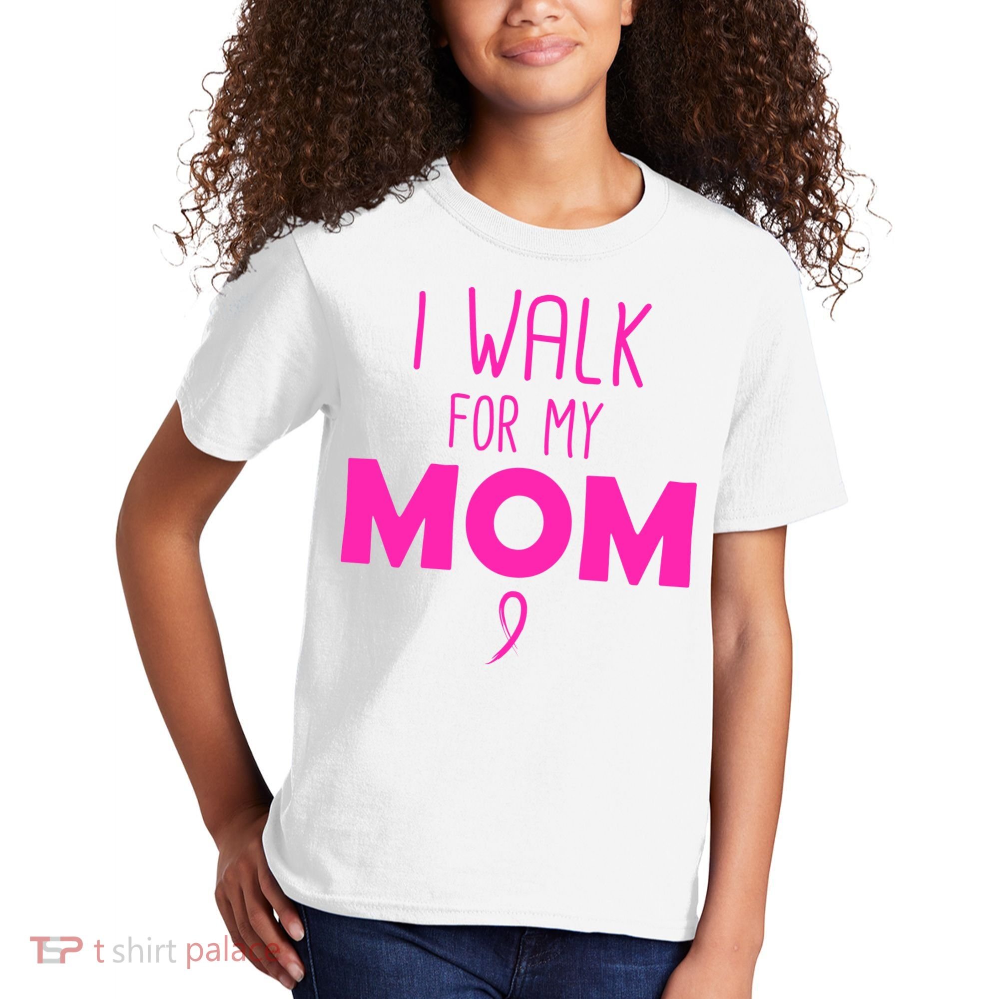 I Walk For My Mom Breast Cancer Kids T-Shirt