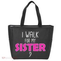 I Walk For My Sister Breast Cancer Tote Bag thumb 0