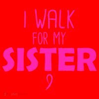 I Walk For My Sister Breast Cancer Santa Hat thumb 1