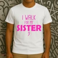 I Walk For My Sister Breast Cancer T-Shirt thumb 3