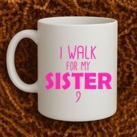 I Walk For My Sister Breast Cancer Coffee Mug thumb 2