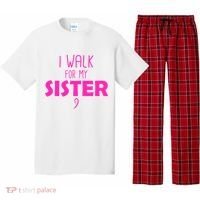 I Walk For My Sister Breast Cancer Pajama Set thumb 0