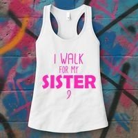 I Walk For My Sister Breast Cancer Women's Tank Top thumb 3