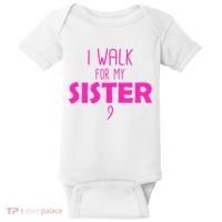 I Walk For My Sister Breast Cancer Baby Bodysuit thumb 0
