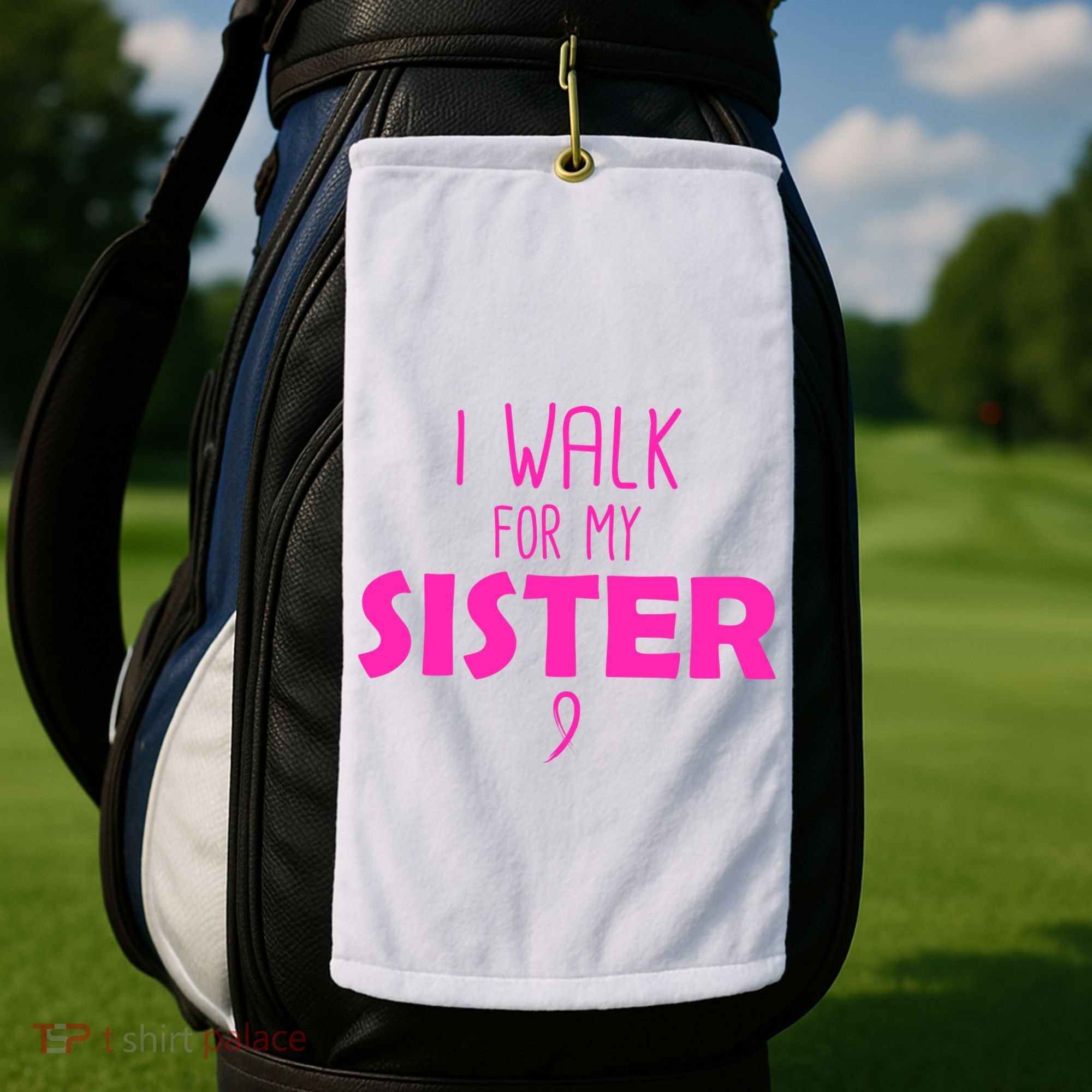 I Walk For My Sister Breast Cancer Golf Towel