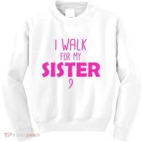 I Walk For My Sister Breast Cancer Kids Sweatshirt thumb 0