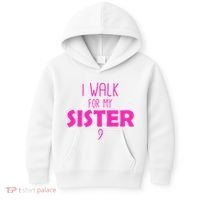 I Walk For My Sister Breast Cancer Kids Hoodie thumb 0