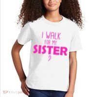 I Walk For My Sister Breast Cancer Kids T-Shirt thumb 2