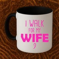 I Walk For My Wife Breast Cancer Coffee Mug thumb 2