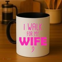 I Walk For My Wife Breast Cancer Coffee Mug thumb 4